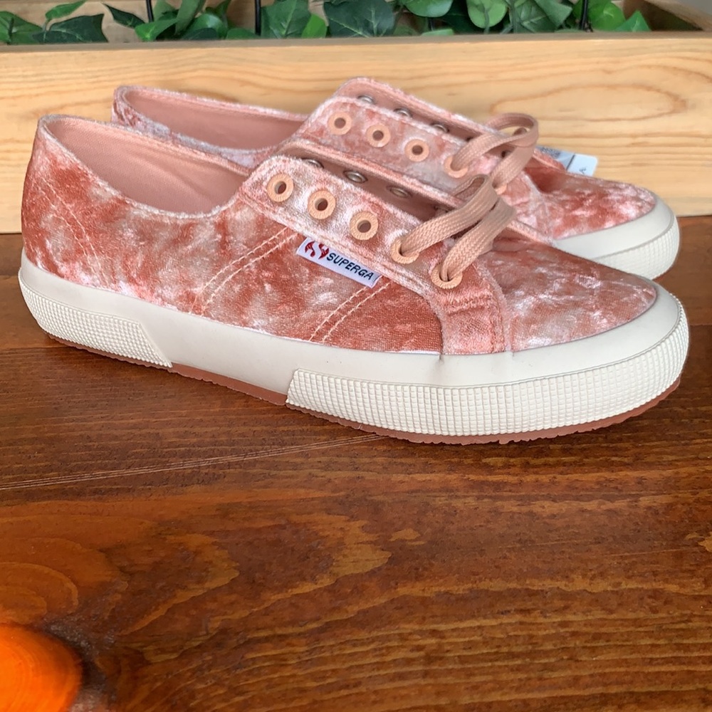 Superga Tie Dye Pink/Peach Velvet Sneakers Brand New in Box - Picture 2 of 16